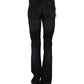 John Galliano Black Cotton Mid Waist Tapered Denim Jeans