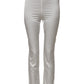 Dolce & Gabbana Ivory Silk Tapered High Waist Pants