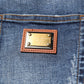 Dolce & Gabbana Blue Rhinestone Embellished Denim Jeans