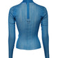 Dolce & Gabbana Blue See Through Turtleneck Long Sleeves Top