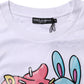 Dolce & Gabbana White Cotton Graphic Print Crew Neck T-shirt