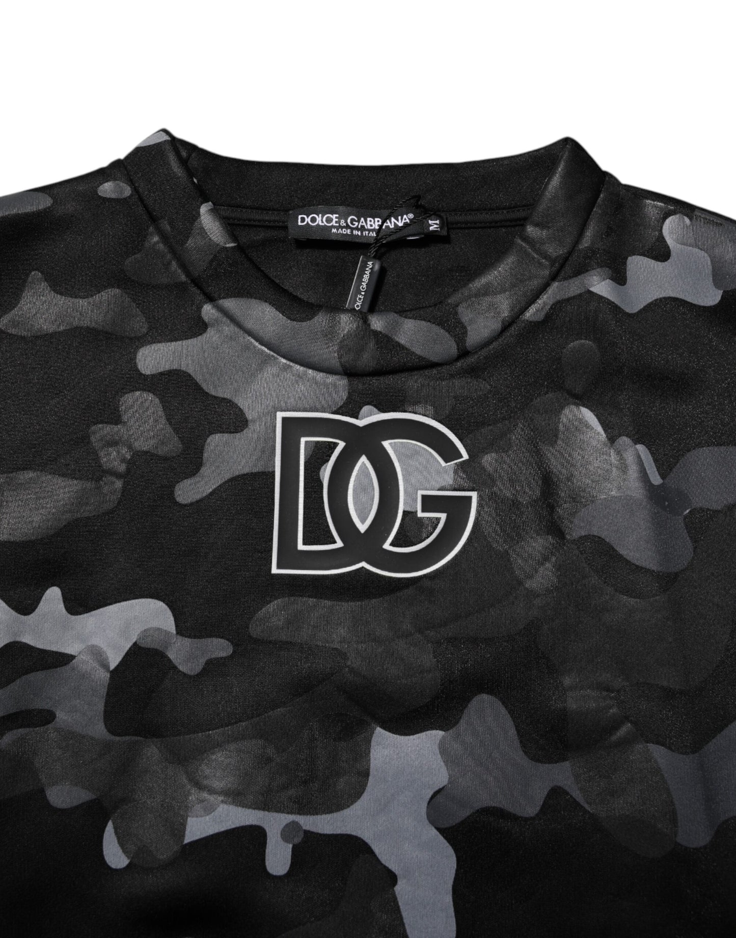 Dolce & Gabbana Black Camouflage Pullover Sweatshirt Sweater