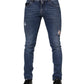 Dolce & Gabbana Blue Washed Skinny Cotton Tattered Denim Jeans