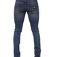Dolce & Gabbana Blue Washed Skinny Cotton Tattered Denim Jeans