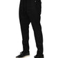 Dolce & Gabbana Black Striped Wool Men Jogger Pants