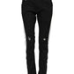 Dolce & Gabbana Black Tattered White Lining Skinny Denim Jeans