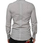 Dolce & Gabbana Gray Dotted Semi Fitted GOLD Men Formal Shirt