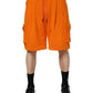 Dolce & Gabbana Orange Cotton Men Casual Cargo Bermuda Shorts