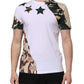 Dolce & Gabbana White Camouflage Cotton Men Crew Neck T-shirt