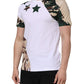 Dolce & Gabbana White Camouflage Cotton Men Crew Neck T-shirt