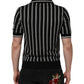 Dolce & Gabbana Black White Stripes Collared Polo T-shirt
