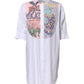Moschino Couture White Printed Collared Button Mini Shirt Dress