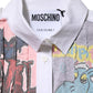 Moschino Couture White Printed Collared Button Mini Shirt Dress