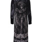 Roberto Cavalli Black Floral Viscose Sheath Midi Dress