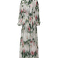 Dolce & Gabbana White Floral Roses Silk Maxi Long Gown Dress