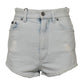 Dolce & Gabbana Light Blue Washed Denim Cotton Hot Pants Shorts