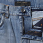 Dolce & Gabbana Blue Logo Plaque Denim Cotton Hot Pants Shorts