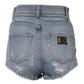 Dolce & Gabbana Blue Tattered Denim Cotton Hot Pants Shorts