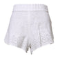 Dolce & Gabbana White Linen High Waisted Hot Pants Shorts