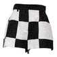 Dolce & Gabbana Black White Floral Brocade Hot Pants Shorts