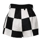Dolce & Gabbana Black White Floral Brocade Hot Pants Shorts