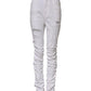 Dolce & Gabbana White Tattered Cotton High Waist Denim Jeans
