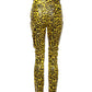 Dolce & Gabbana Yellow Leopard High Waist Slim Pants