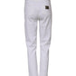 Dolce & Gabbana White Cotton High Waist Straight Denim Jeans