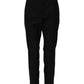 Dolce & Gabbana Black Wool High Waist Tapered Pants