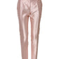 Dolce & Gabbana Pink Satin High Waist Tapered Pants