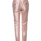 Dolce & Gabbana Pink Satin High Waist Tapered Pants