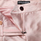 Dolce & Gabbana Pink Satin High Waist Tapered Pants