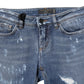 Dolce & Gabbana Blue PRETTY Tattered Skinny Denim Jeans