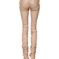 Dolce & Gabbana Beige Lace Details Mid Waist Skinny Pants