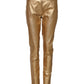 Dolce & Gabbana Metallic Gold High Waist Skinny Trouser Pants