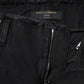 Dolce & Gabbana Black Cotton Tattered Mid Waist Denim Jeans