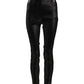 Dolce & Gabbana Black Cotton Stretch Lurex Thread Skinny Pants