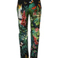 Dolce & Gabbana Black Cotton Tropical Mid Waist Pants