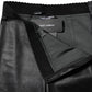 Dolce & Gabbana Black Leather Elastic Waist Pants