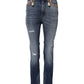 Dolce & Gabbana Blue Rhinestone Embellished Denim Jeans