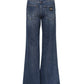 Dolce & Gabbana Blue Cotton Wide Leg Tattered Denim Jeans