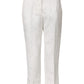 Dolce & Gabbana White Cotton Floral Jacquard Pants