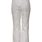 Dolce & Gabbana White Cotton Floral Jacquard Pants