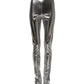 Dolce & Gabbana Metallic Silver Polyester Slim Fit Leggings Pants