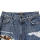 Dolce & Gabbana Blue Tattered Cotton Straight Denim Jeans