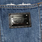 Dolce & Gabbana Blue Tattered Cotton Straight Denim Jeans