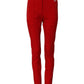 Dolce & Gabbana Red Mid Waist Slim Fit Pants