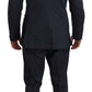 Romeo Gigli Two Piece 3 Button Cotton Blue Solid Suit