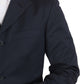 Romeo Gigli Two Piece 3 Button Cotton Blue Solid Suit