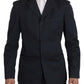 Romeo Gigli Two Piece 3 Button Cotton Blue Solid Suit